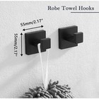 Matte Black Stainless Steel Bathroom Hardware Set  5pc   Towel Rack Set