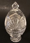 Waterford Crystal Standing Egg Box   Lid 7  Seahorse Pattern Rare Made Ireland
