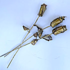 3 Vintage Brass Bronze Long Stem Roses Metal Art Flower Sculpture Brutalist 13   