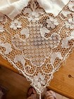 Vintage Antique Linen Italian Needlepoint Needle Lace Banquet Tablecloth B322