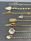 Lot Of 8 Vintage Sweater Guards Chains Clips Faux Pearls Gold   Silver Tone