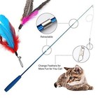 Kitten Cat Toy Mouse On A Rod Teaser Bell Feather Play Pet Dangler Wand New Uk