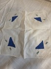 Antique Hand Embroidered Linen Handkerchief Pocket Squares 150 Yr Old Farm House
