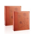 5x7 Photo Album Book - 2 Pack Leather Cover  Clear Pages  Holds 50 Vertical Phot