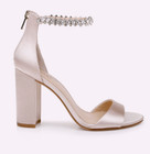 Jewel Badgley Mischka Size 11 Louise Heels New Rhinestone Satin Champagne Bridal