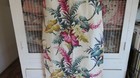 Gorgeous Vintage Deco Chic Drama Florida Chic On Ivory White Barkcloth Drape  s