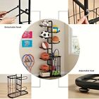 7 Tier Basketball Ball Storage Rack Freestanding Basketball Holder Organizer