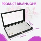 Black Glass Jewelry Display Case 14 75x8 25x2  45 Pair Earring Box White Insert
