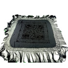 Antique Hand-embroidered Silk Piano Shawl Wrap Floral Fringe 51  Vintage Luxury