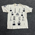 Jerzees T-shirt Mens Size M Cream Vintage 1994 Lighthouse All Over Print