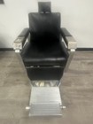 Vintage 1961 Kochs Black Barber Chair With Adjustable Headrest
