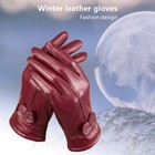 Winter Women s Warm Leather Driving Soft Lining Gloves