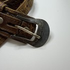 Vintage Tooled Leather Ranger Belt Gilson Smith Sterling Silver Tip Fits 42-45