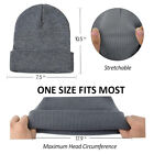 Plain Beanie Hat Cap Knit Ski Skully Cuff Winter Warm Slouchy Men Women Solid Cf