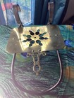 Brass Trivet Wrought Iron Fireplace Hearth Sliding Adjustable Tool Pot Shelf 