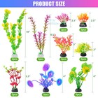 Aquaneat Artificial Aquarium Fish Tank Plants Plastic Multiple Colors 25pcs