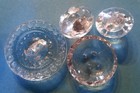 Vintage Clear Glass Buttons  Variety Of Sizes  Some Diminutive   Etched 