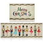  2 Pcs Christmas Nutcracker Decorative Kitchen Doormat Merry Christmas Doormat 