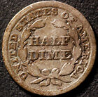 1845 Us Seated Liberty Half Dime Vg Details  bent   Great Hole Filler