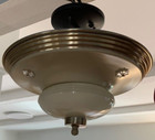 Antique Vintage Art Deco Atomic Glass Shade Ceiling Light  Fixture 3 Chain