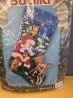 Vintage 1993 Bucilla Woodland Santa 18  Felt Christmas Stocking Kit  83006 Htf