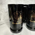 Rare 1997 Musician   s Ball Black Gold Stein Set 4 Vtg Barware Mugs