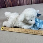 Baby Gund Plush Stuffed Animal White Lena Lamb Holding Blue Blanket - No Sound
