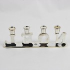 Godinger Noel Spell Out Silver Plate Taper Candle Holders 13  Flawed