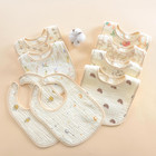 Baby Muslin Bibs  Cotton Drooling Feeding Towels  Adjustable Snap Closure  Vario