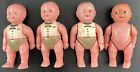 Vintage Renwal Hard Plastic Baby Doll Dollhouse Size Jointed  8 Usa Lot Of 4