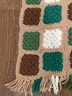 Handmade Granny Square Crochet Afghan Quilt Blanket Throw Brown Green 76  X 44 