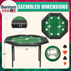 8-player Poker Table Foldable  Casino Leisure Gaming Table With Padded Rails   S