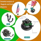 Golden-a Suction Cup Flag Holder Set - Desk Flag - Car Window Flag Holders