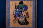 Korean Joseon Dynasty Minhwa Painting   W 47 cm  Pot Plate