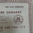 Compagnie Mini  re De Conakry - Certificat De 3 Actions De 5000 Frs Cfa
