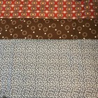 Cotton Fabric Remnant Lot 3 5 Yards Total Geometric Retro Prints 44w Brown Blue