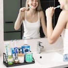 Bathroom Countertop Organizer - Detachable 7 Slots Black Toothbrush And Tooth   