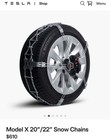 Tesla Model X 20    22    Snow Chains  610 