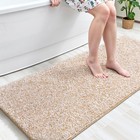 24x60 Inch Beige White Bathroom Runner Rug Absorbent Non Slip Washable Mat