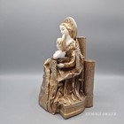 Vintage Mary Holding Baby Jesus Gold Tone Paper Mache Candle Holder 9  Japan