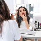 Hollywood Vanity Mirror With Lights  9 Dimmable Led Bulbs Lighted Makeup Mirror