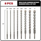 8 Piece 12in Sds Plus Drill Bits Set For Concrete Brick
