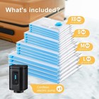 Combo 16 Pack Travel Vacuum Bags With Prtable Electric Pump vacuum Seal Bags For