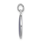 Sterling Silver Platinum-plated Blue Epoxy Angel Charm Pendant 1 58gm L-20 Mm