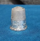 Antique Pair Of Birds Sterling Silver  Thimble - Simons Bros co   size 11 