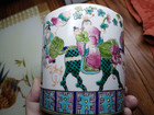 Antique  Chinese Famille Rose Tea Caddy Tea Box No Lid Porcelain