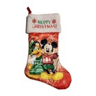 21  Disney Minnie Mouse Plush Head And Mickey   Pluto Christmas Stocking Set