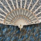 Vintage Wooden   Lace Hand Fan Fold Up 1930-1940s Egyptian