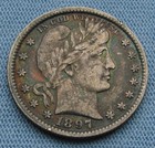 1897 P Barber Quarter - Dark  Rainbow Toned  25c 