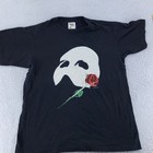 Vintage Phantom Of The Opera Shirt M l Mask Rose Broadway Musical 90s